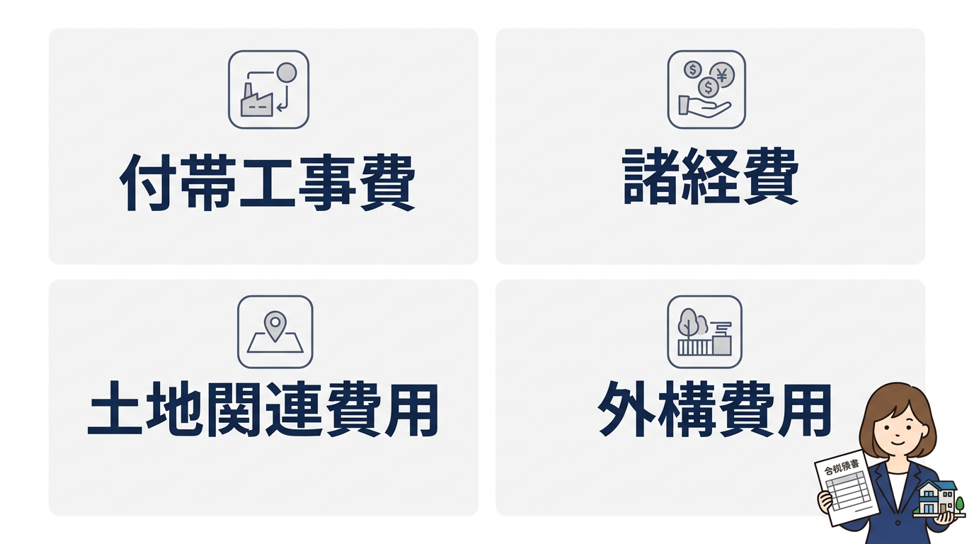 本体価格以外にかかる4つの主要費用