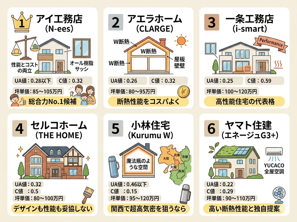 高気密・高断熱ハウスメーカーおすすめランキング6選