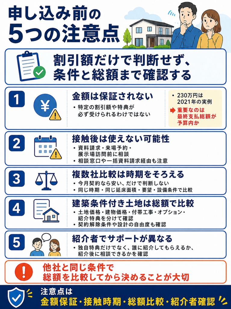 アイ工務店の紹介制度を申し込む前の5つの注意点