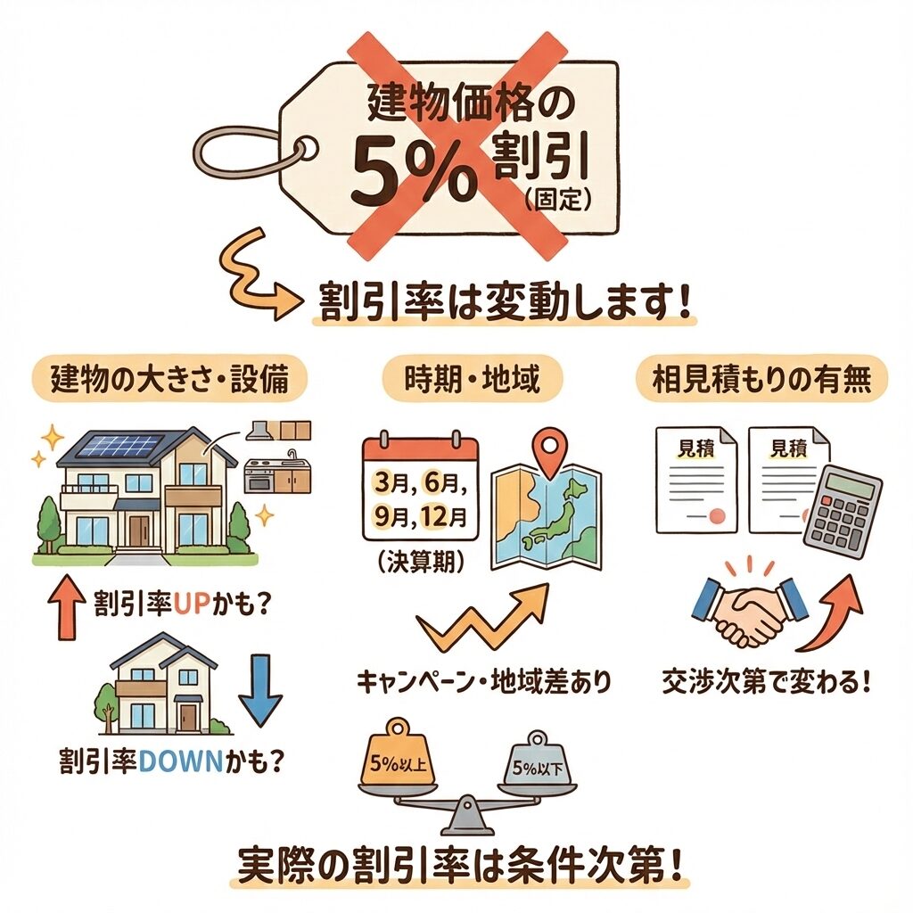 建物価格の5%割引ではない
