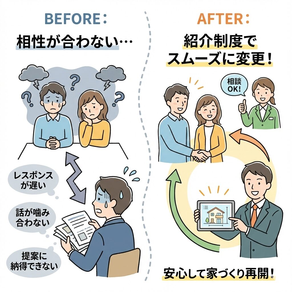 相性が合わなかった場合に担当者を変えてもらいやすい