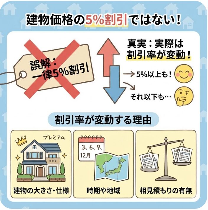 建物価格の5%割引ではない