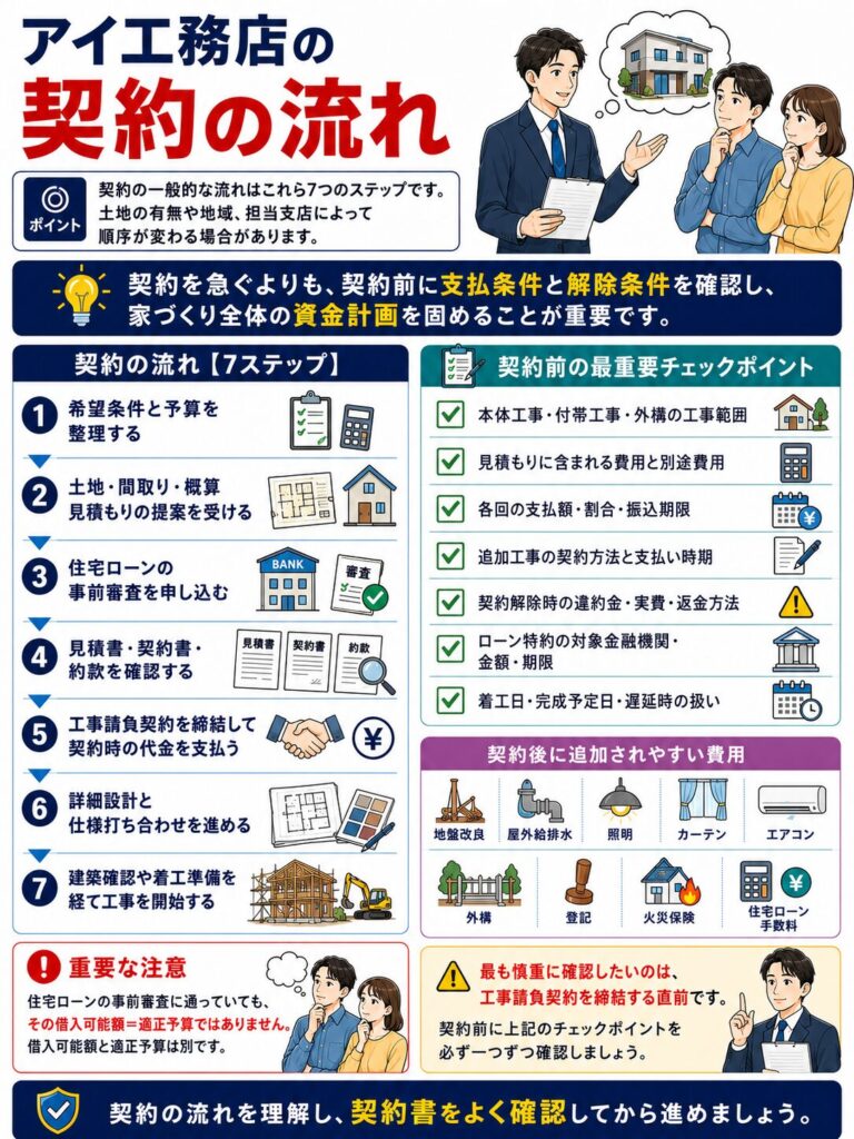 アイ工務店の契約の流れ
