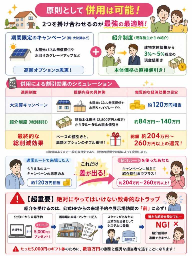 各種キャンペーンと紹介制度は併用できる