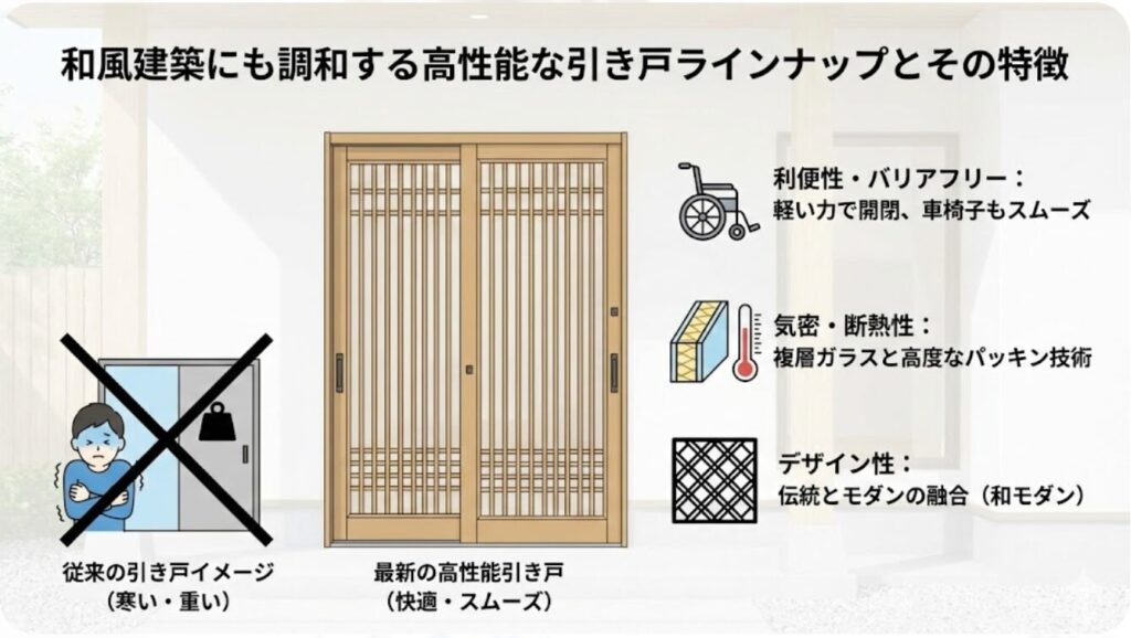 和風建築にも調和する高性能な引き戸ラインナップとその特徴