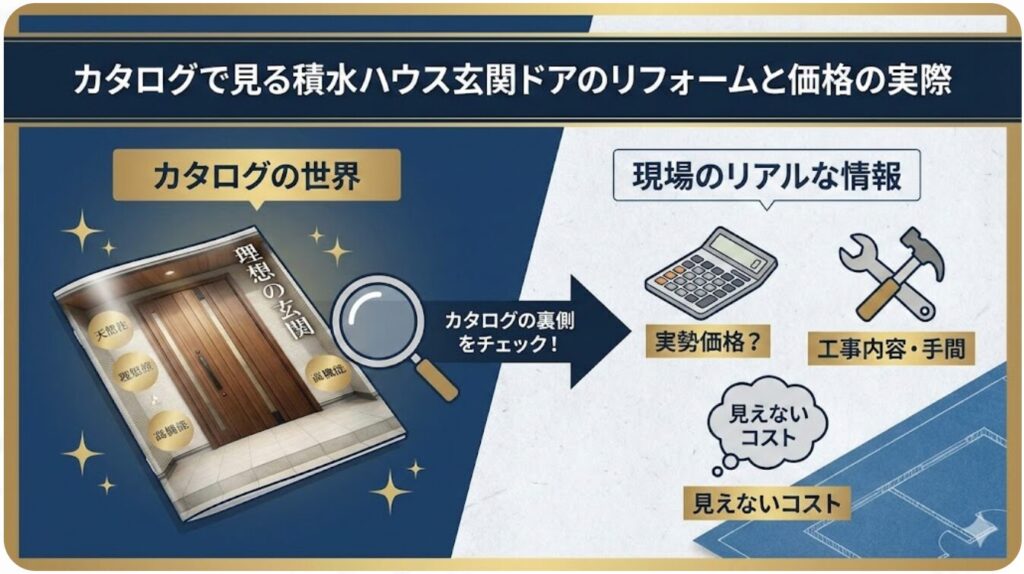 カタログで見る積水ハウス玄関ドアのリフォームと価格の実際
