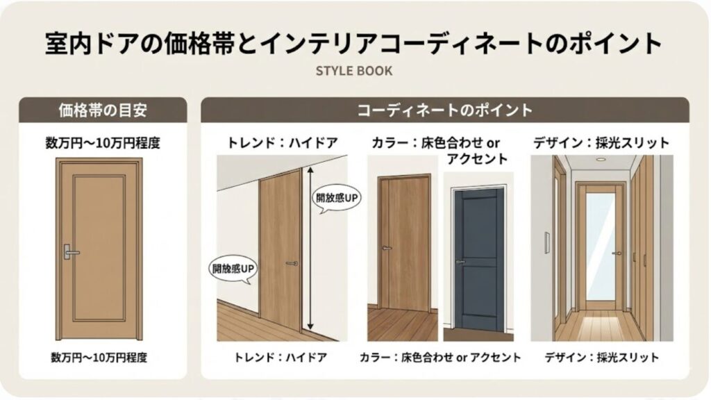 室内ドアの価格帯とインテリアコーディネートのポイント
