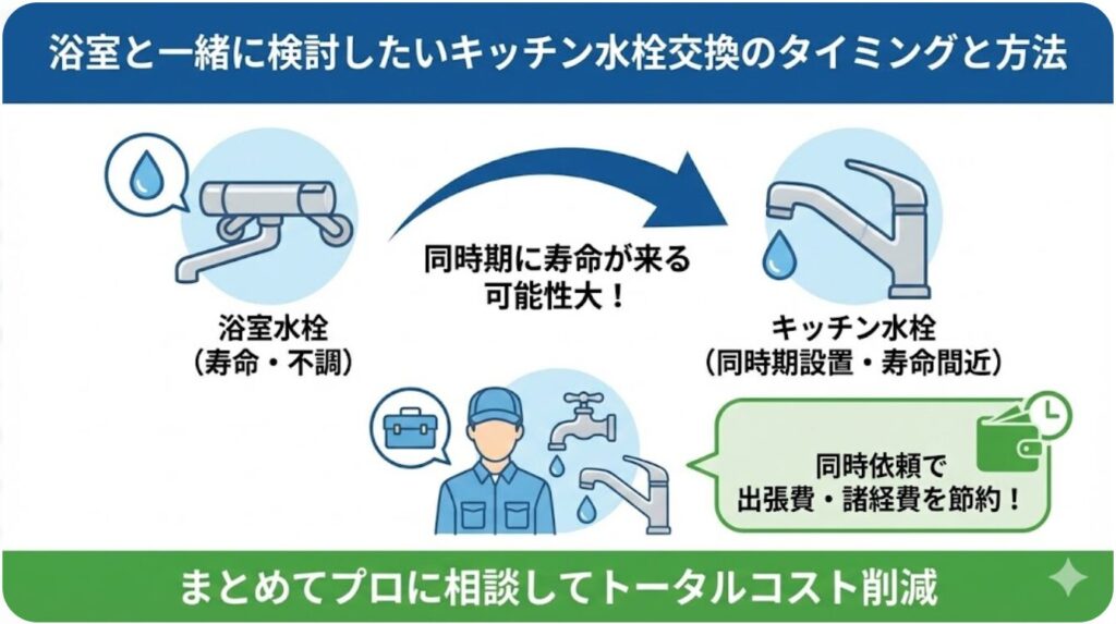 浴室と一緒に検討したいキッチン水栓の交換タイミングと方法