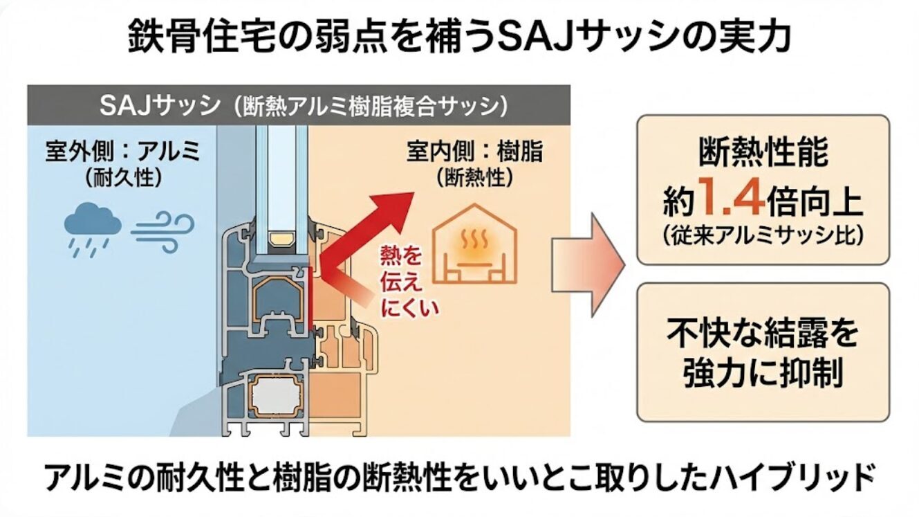 鉄骨住宅の弱点を補うSAJサッシの実力