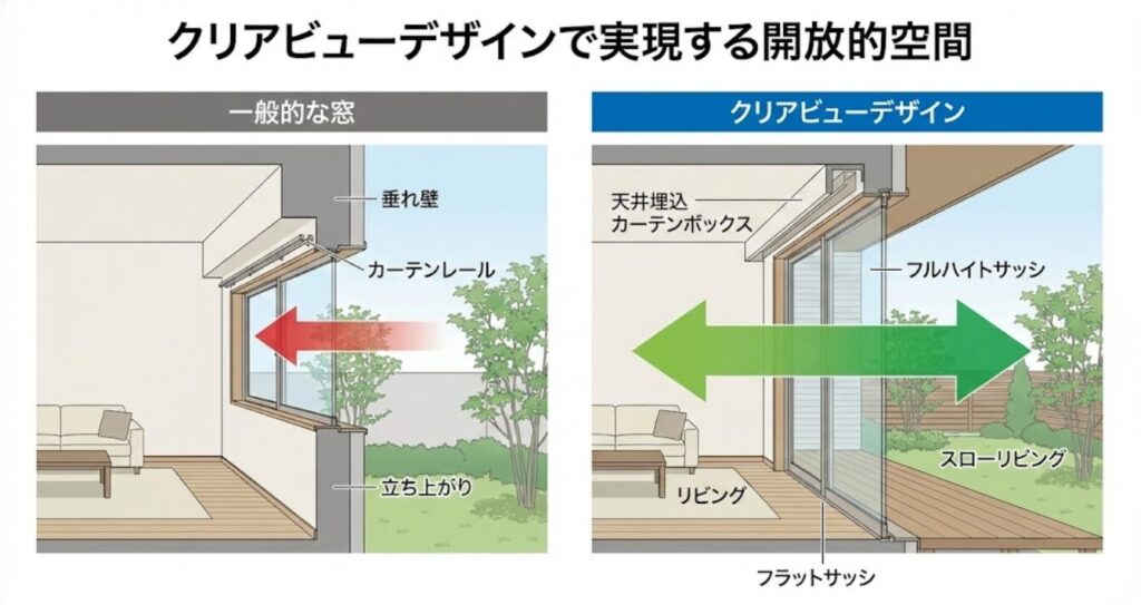 クリアビューデザインで実現する開放的空間