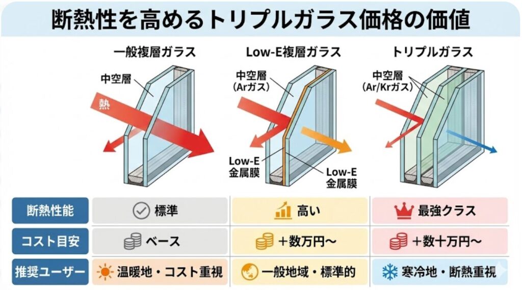 断熱性を高めるトリプルガラス価格の価値