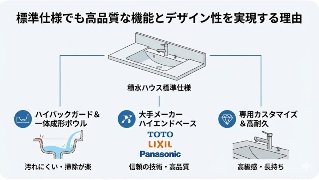 標準仕様でも高品質な機能とデザイン性を実現する理由