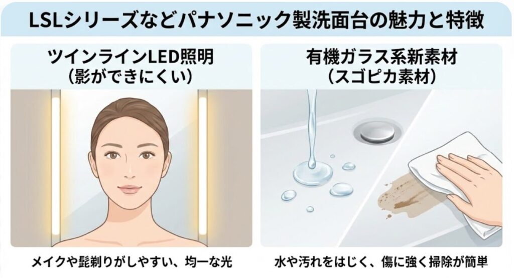 LSLシリーズなどパナソニック製洗面台の魅力と特徴
