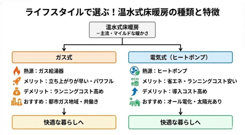 ライフスタイルに合わせて選べる床暖房の種類と特徴解説