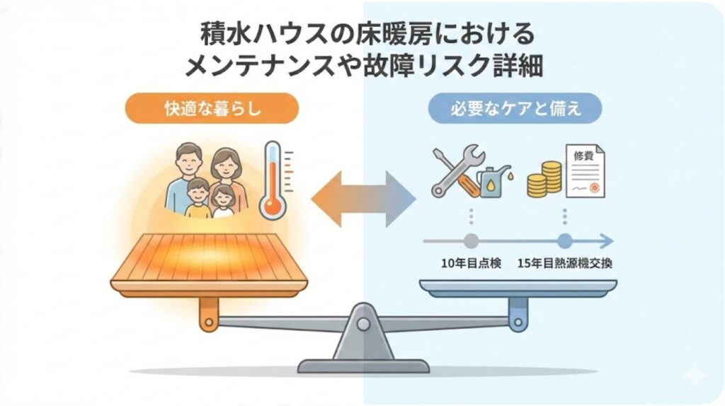 積水ハウスの床暖房におけるメンテナンスや故障リスク詳細
