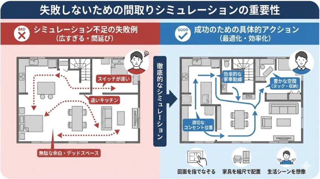 失敗しないために行う間取りシミュレーションの重要性