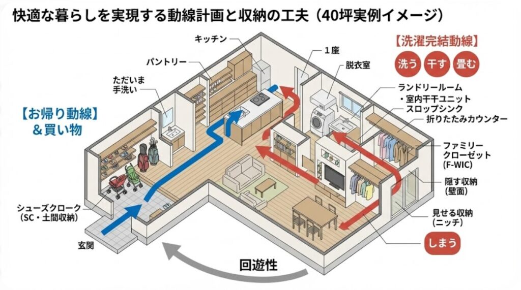 快適な暮らしを実現する動線計画と収納スペースの工夫