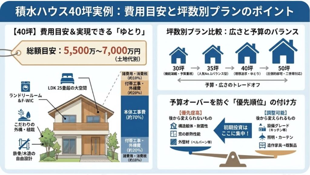 積水ハウスの40坪実例から学ぶ費用と坪数別プラン