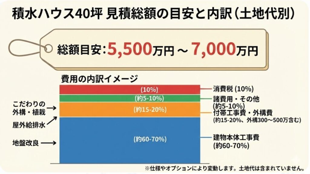事前に把握すべき積水ハウスの40坪見積総額の目安