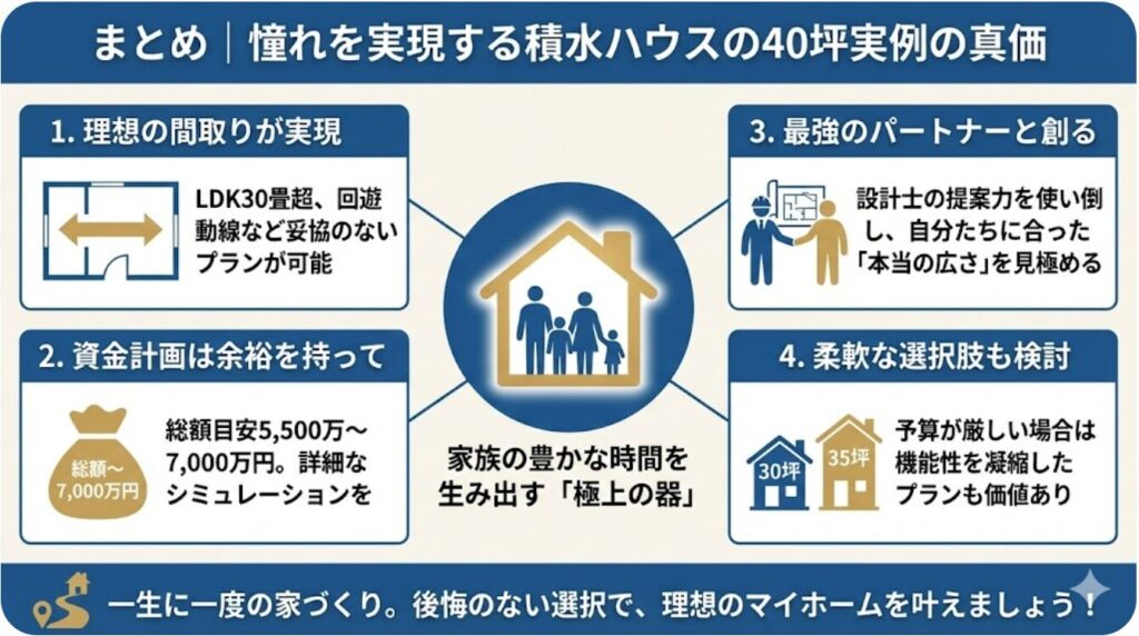 まとめ|憧れを実現する積水ハウスの40坪実例の真価