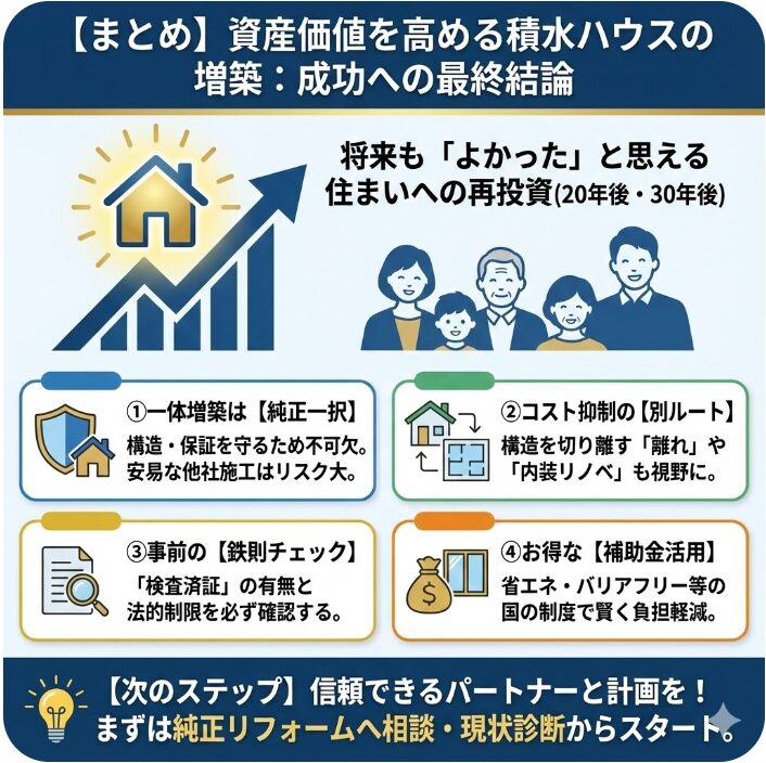 まとめ|資産価値を高める積水ハウスの増築で叶える暮らし