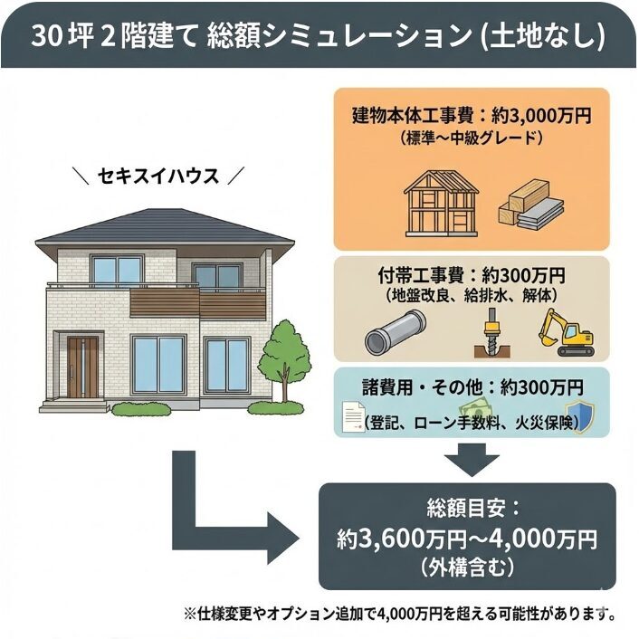 30坪の2階建て価格は本体と諸費用でいくらになるか
