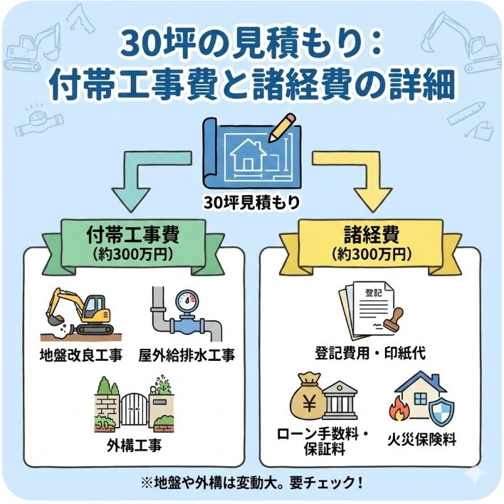 30坪の見積もりに含まれる付帯工事費と諸経費の詳細