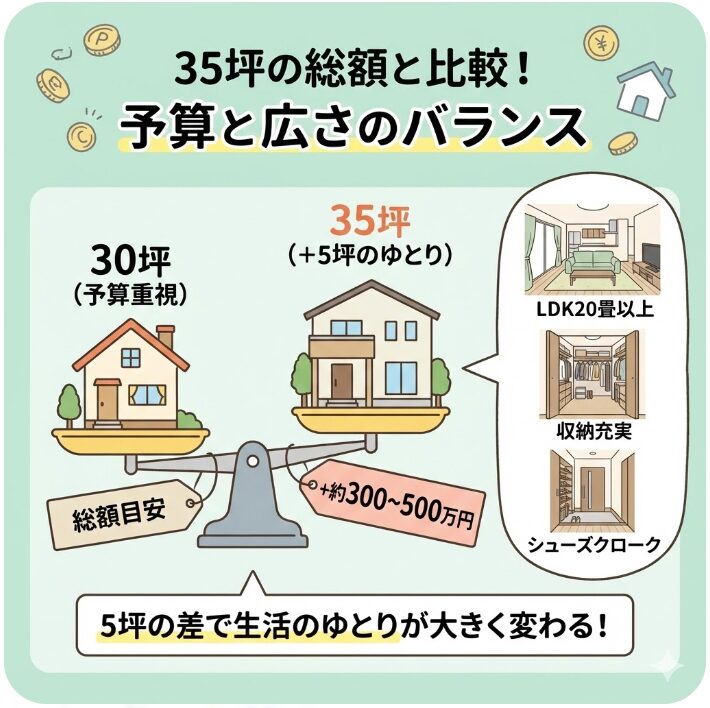 35坪の総額と比較して予算と広さのバランスを考える