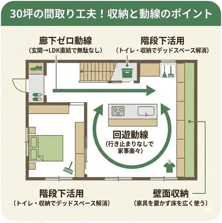 30坪の間取り実例から学ぶ収納や動線の工夫ポイント