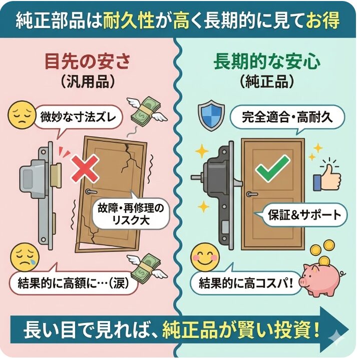 純正の部品は耐久性が高く長期的に見てお得