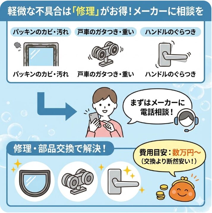 軽微な不具合ならメーカーに修理を依頼すべき
