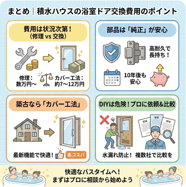 まとめ|積水ハウスの浴室ドア交換費用のポイント
