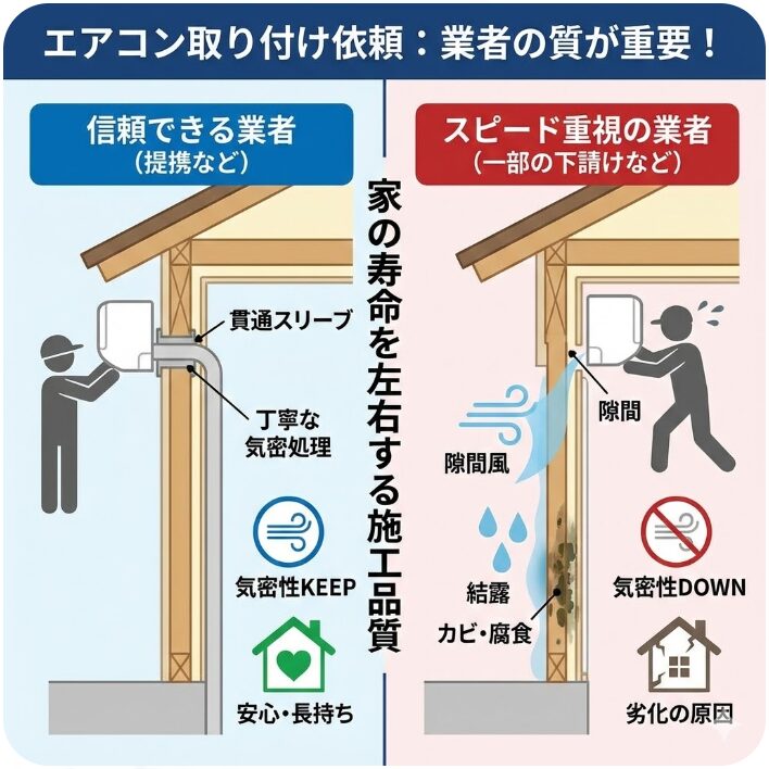 信頼できる業者へのエアコン取り付け依頼が重要な理由