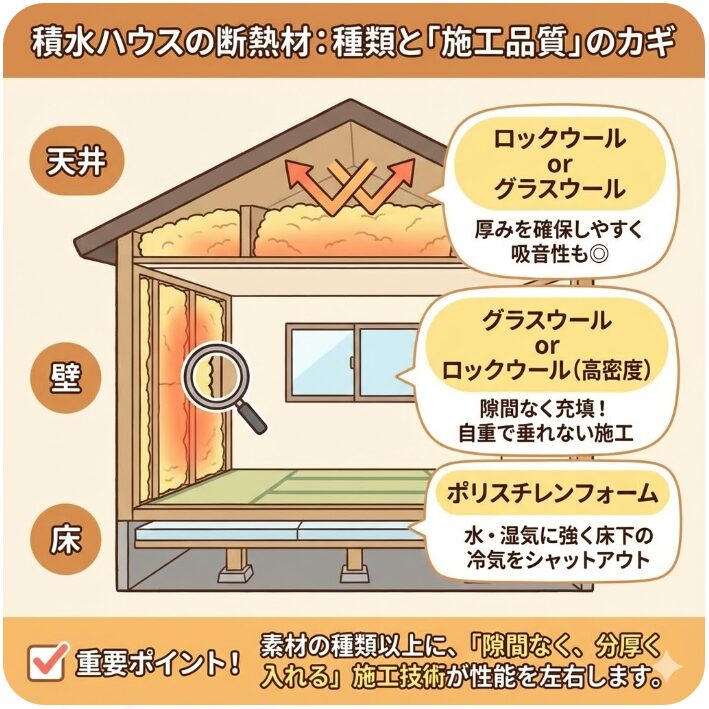 積水ハウスで使用される断熱材の種類と厚さを詳しく確認
