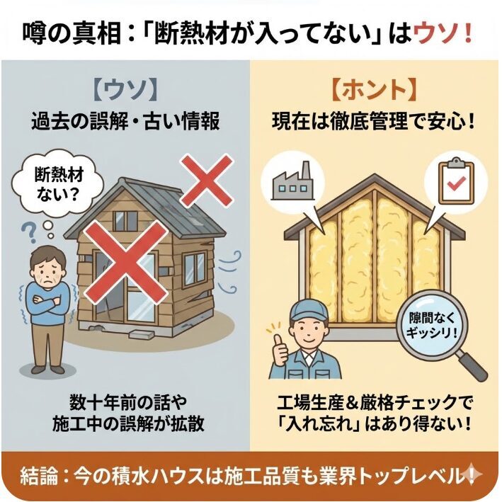 積水ハウスには断熱材が入ってないという噂の真相を究明