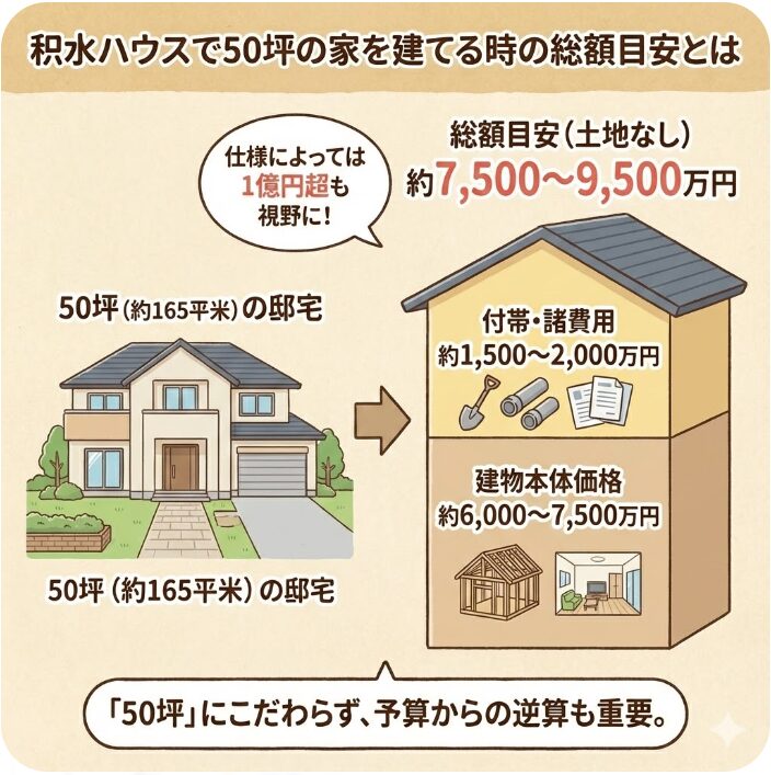 積水ハウスで50坪の家を建てる時の総額目安とは
