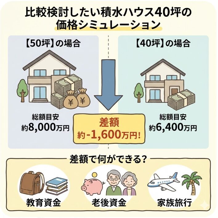 比較検討したい積水ハウス40坪の価格シミュレーション