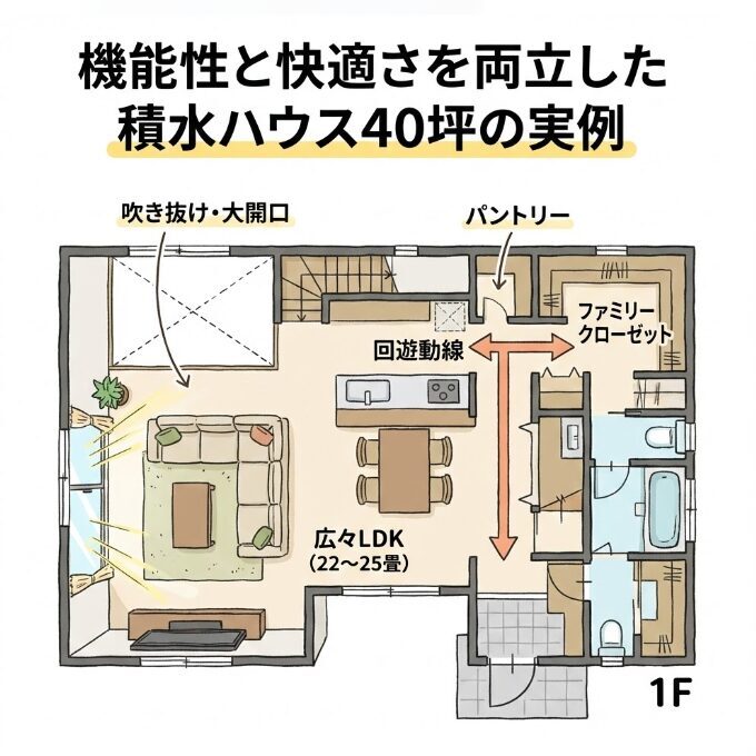 機能性と快適さを両立した積水ハウス40坪の実例