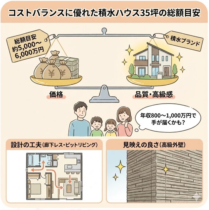 コストバランスに優れた積水ハウス35坪の総額目安
