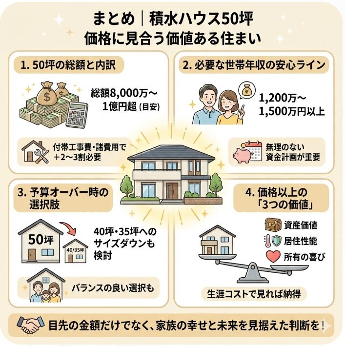 まとめ|積水ハウスの50坪は価格に見合う価値ある住まい
