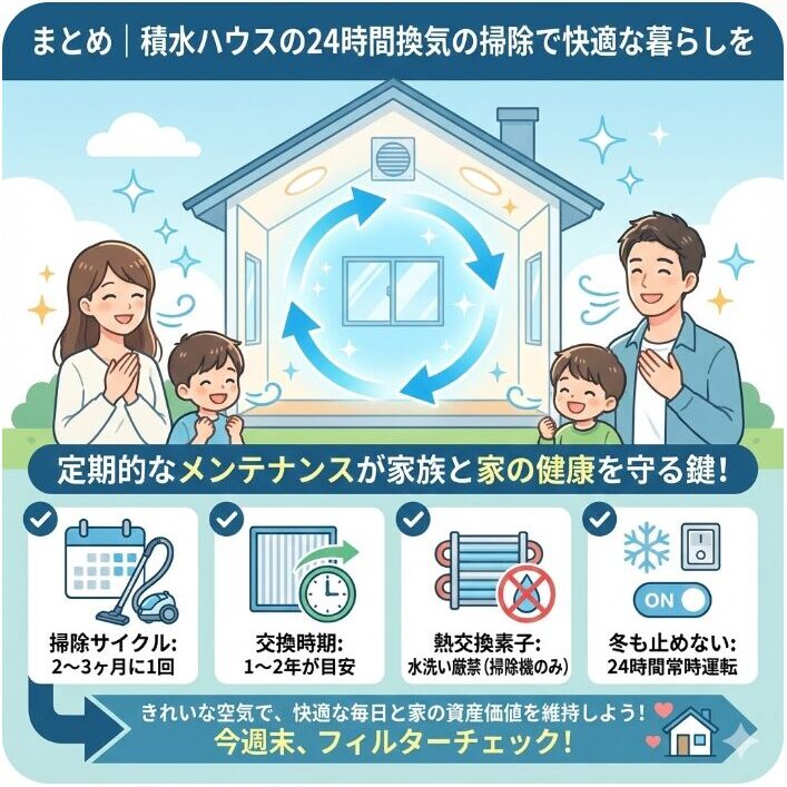 まとめ｜積水ハウスの24時間換気の掃除で快適な暮らしを