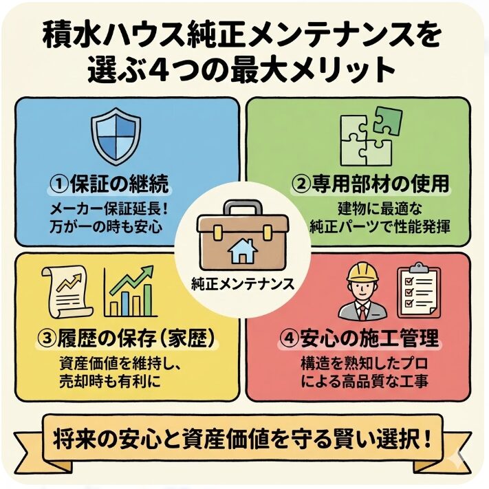 積水ハウス純正メンテナンス工事を選ぶべき最大のメリット