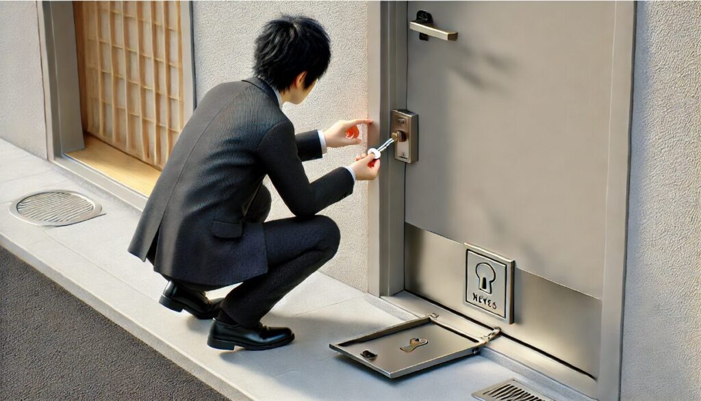 緊急時に使うメカニカルキーの隠し場所