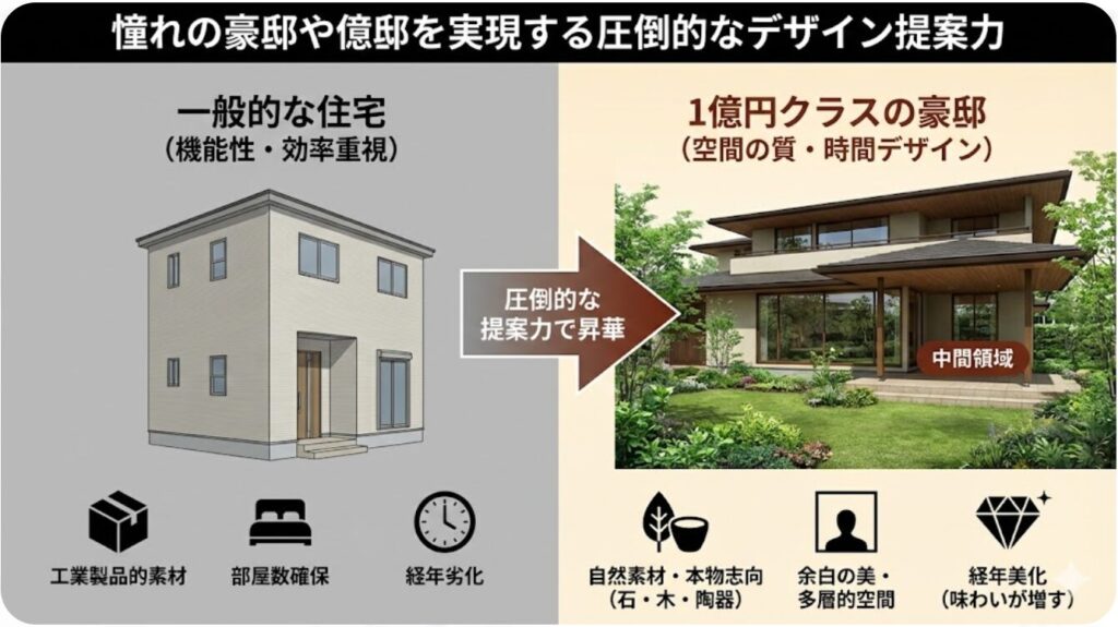 憧れの豪邸や億邸を実現する圧倒的なデザイン提案力