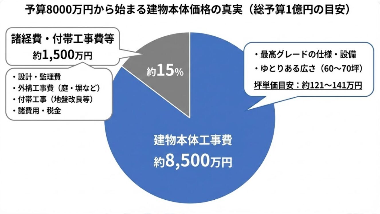 予算8000万円から始まる建物本体価格の真実