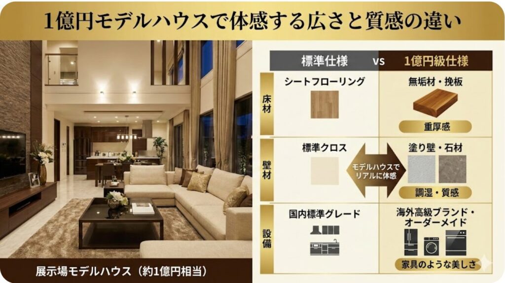 1億円モデルハウスで体感する広さと質感の違い