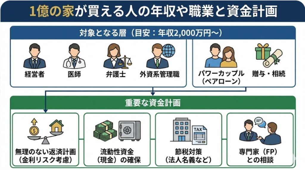 1億の家が買える人の年収や職業と資金計画