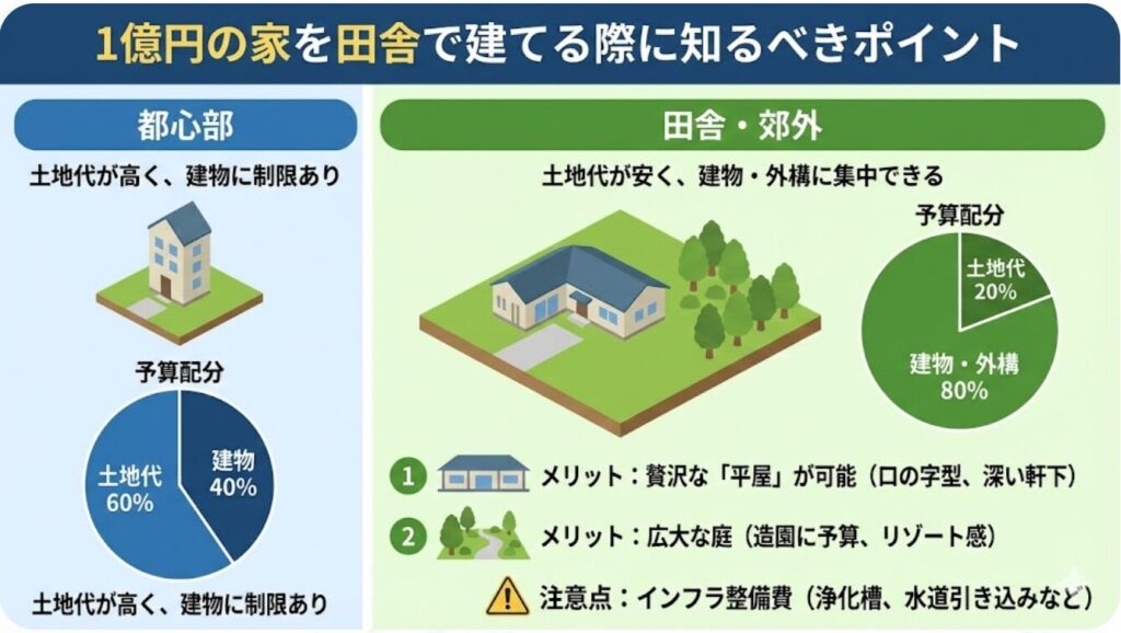 1億円の家を田舎で建てる際に知るべきポイント