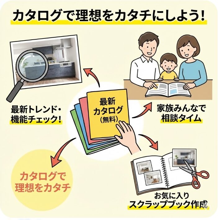 最新のカタログ請求で理想のキッチンイメージを固める