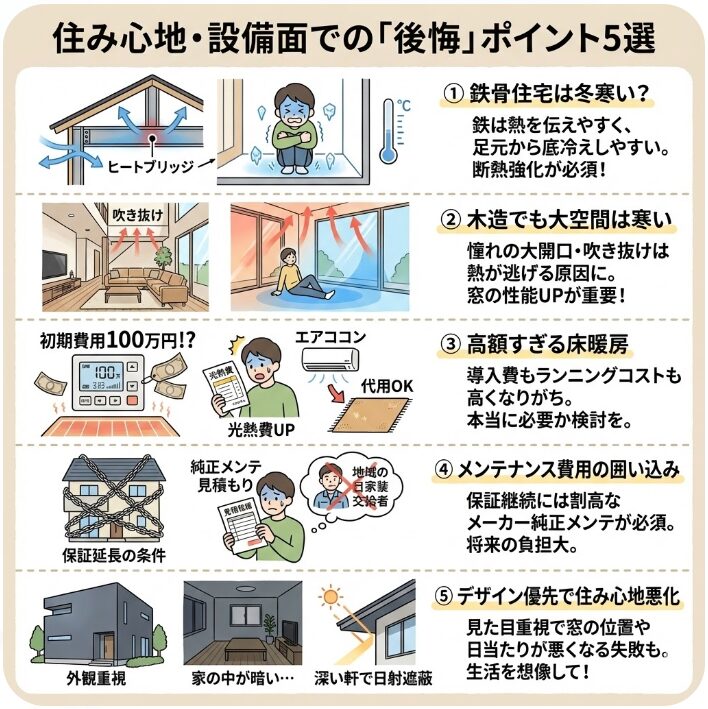 住み心地や設備面で積水ハウスを選んで後悔するポイント
